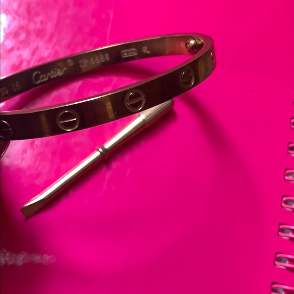 Rose gold tone lock bracelet replica